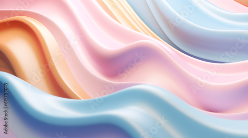 Fototapeta Naklejka Na Ścianę i Meble -  パステルカラーの抽象的な立体背景　Generative AI