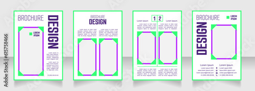 Photography course blank brochure design. Template set with copy space for text. Premade corporate reports collection. Editable 4 paper pages. Smooch Sans Light, Bold, Arial Regular fonts used
