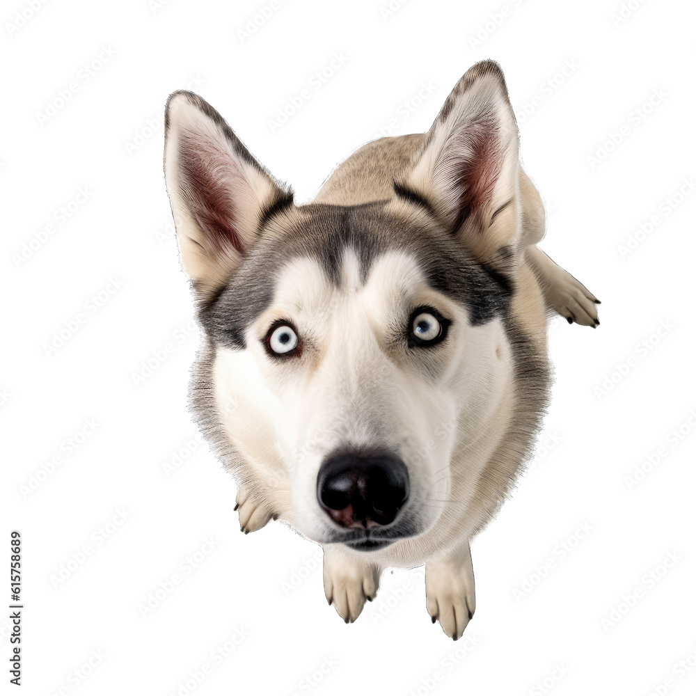 Siberian husky isolated on transparent background.