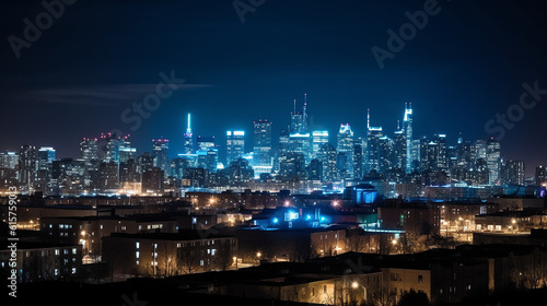 city skyline at night, downtown. generated ai © nuruddean