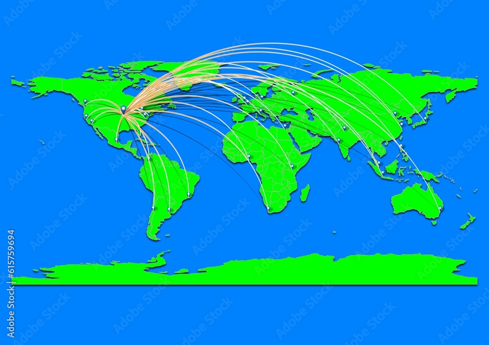 Naklejka premium Vibrant Des Moines, United States of America map - Export concept map for Des Moines, United States of America on World map. Suitable for export concepts.