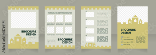 Ancient historical legacy protection blank brochure design. Template set with copy space for text. Premade corporate reports collection. Editable 4 paper pages. Myriad Pro, Cairo fonts used