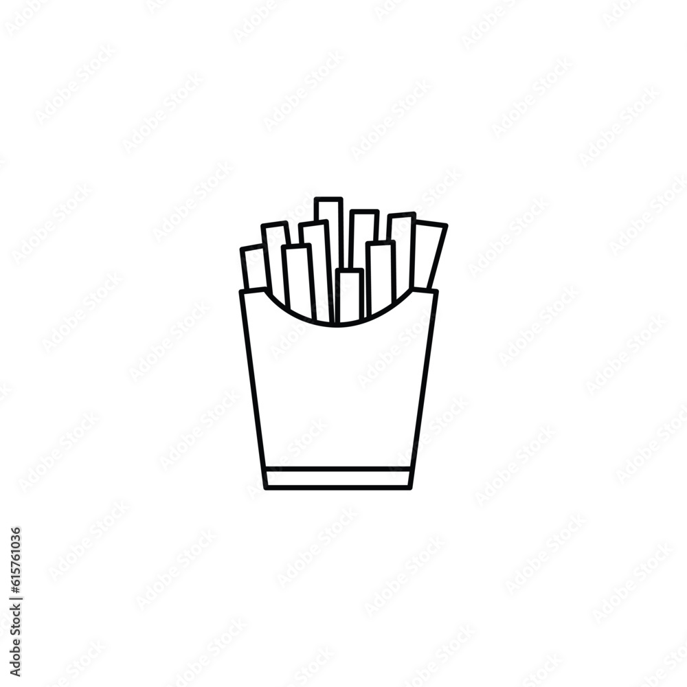 Fast Food French Fries Icon Line On White Background Fast Food French Fries Icon Line On White Background