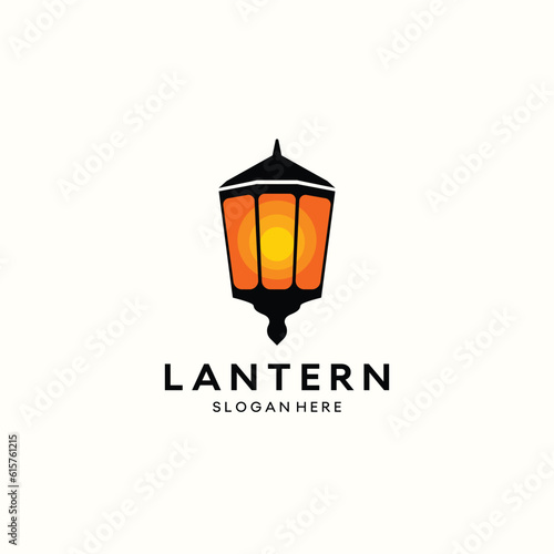 lantern lamp logo design. lantern lamp logo vector. lantern illustration