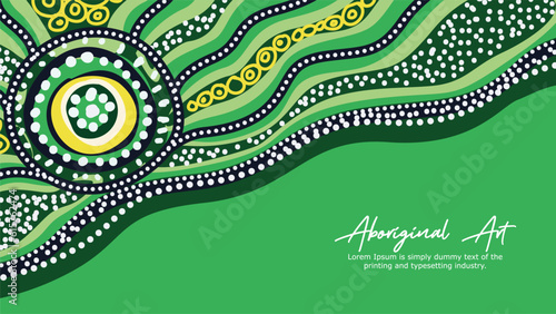 Banner creation with text and aboriginal art