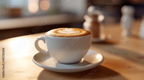 A Cozy Café Ambience Savoring a Robust Espresso by the Warmth of a Cup. Generative AI