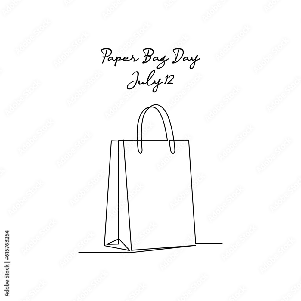 line art of paper bag day good for paper bag day celebrate. line art