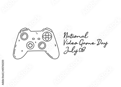 line art of national video game day good for national video game day celebrate. line art. illustration.