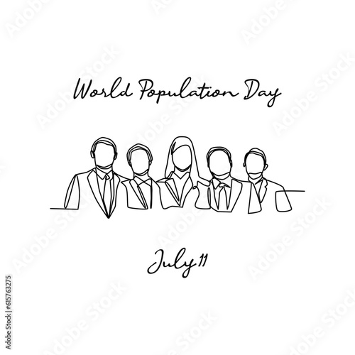 line art of world population day good for world population day celebrate. line art. illustration.