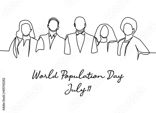 line art of world population day good for world population day celebrate. line art. illustration.