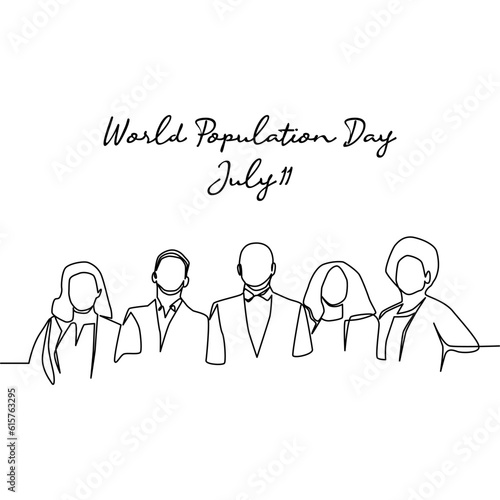line art of world population day good for world population day celebrate. line art. illustration.