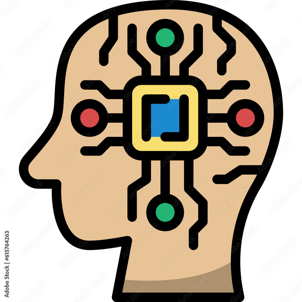 chip head filled outline icon chip head filled outline icon