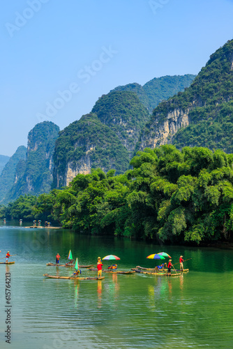 Landscape of Guilin, Li River and Karst mountains. Located near Yangshuo, Guilin, Guangxi, China. photo
