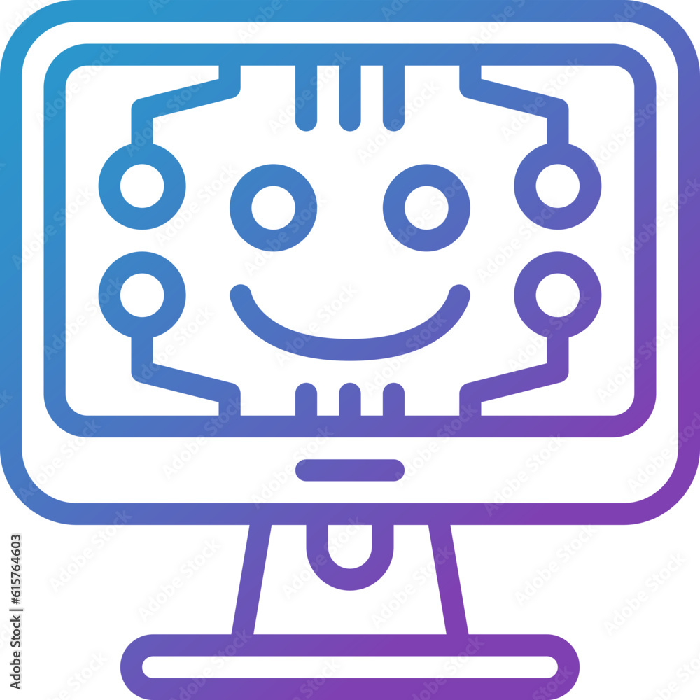 artificial intelligence gradient line icon artificial intelligence gradient line icon
