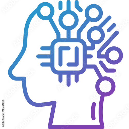 humanoid gradient line icon