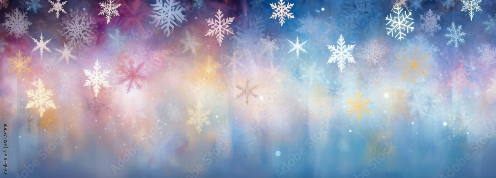 wallpaper year texture abstract snowflakes new light christmas pastel shine bokeh background. Generative AI.