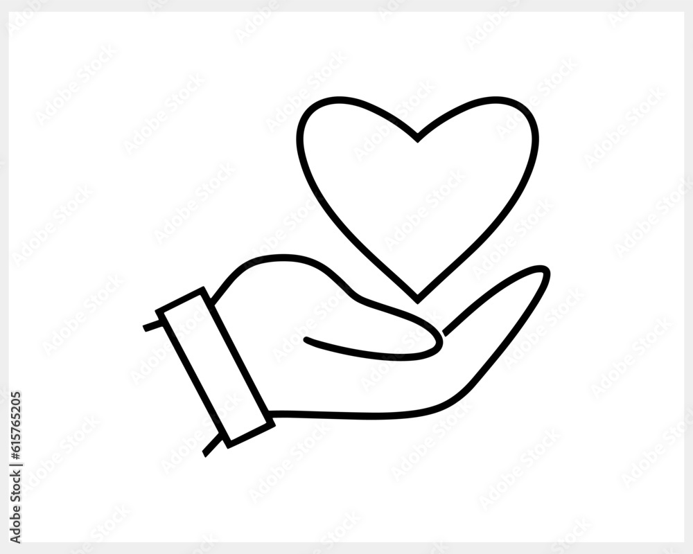 Hand with heart icon Love symbol Sketch clipart Vector stock illustration EPS 10 Hand with heart icon Love symbol Sketch clipart Vector stock illustration EPS 10