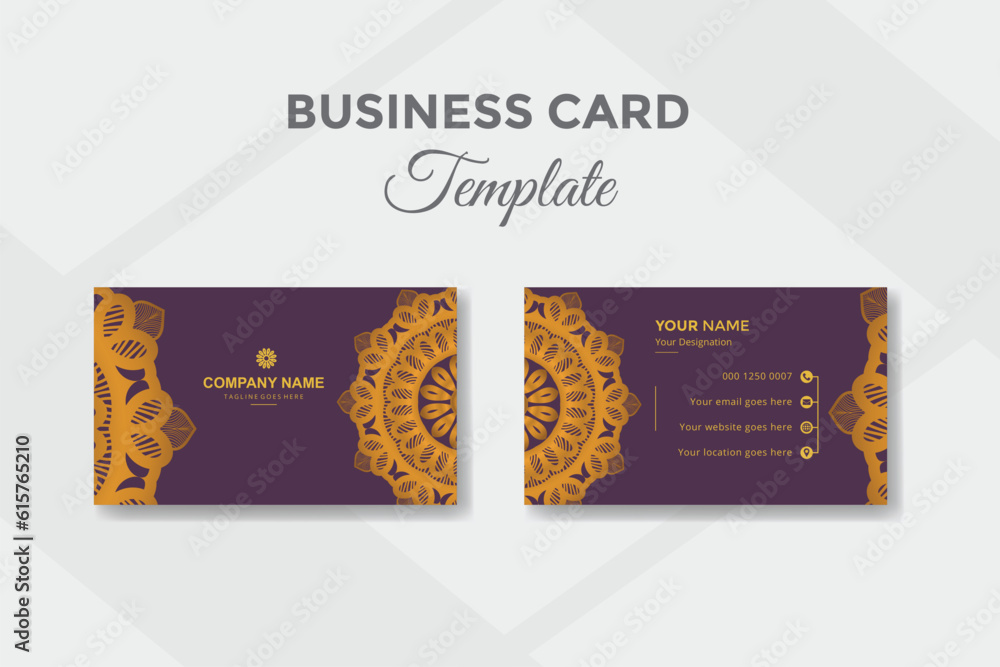 Unique style corporate mandala colorful business card design