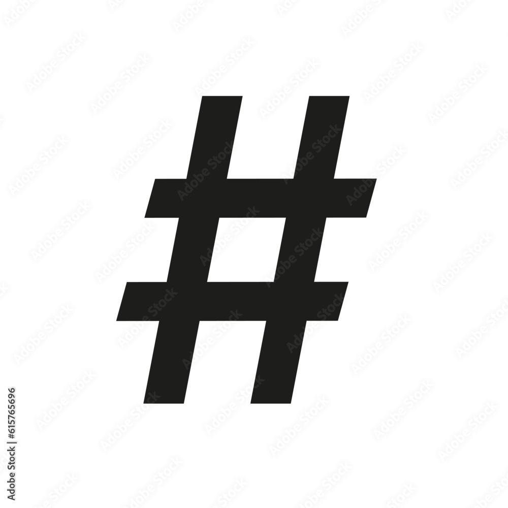 Fototapeta premium Hashtag icon vector illustration, hashtag sign symbol vector isolated on white background.