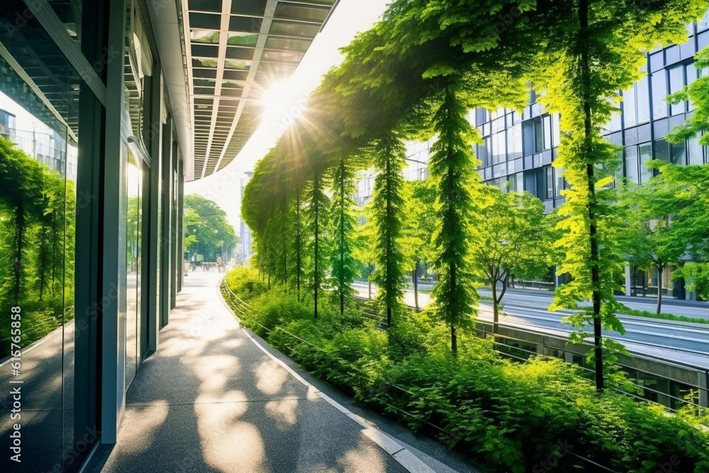 Sustainable building with green infrastructure and energy-efficient ...