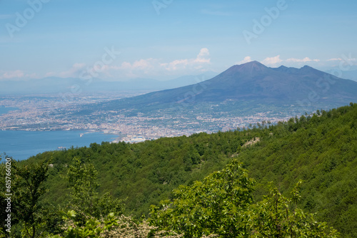Looking down on Naples on the Bay of Naples with nearby is Mount Vesuvius, Campania region of Italy. © Peter Adams
