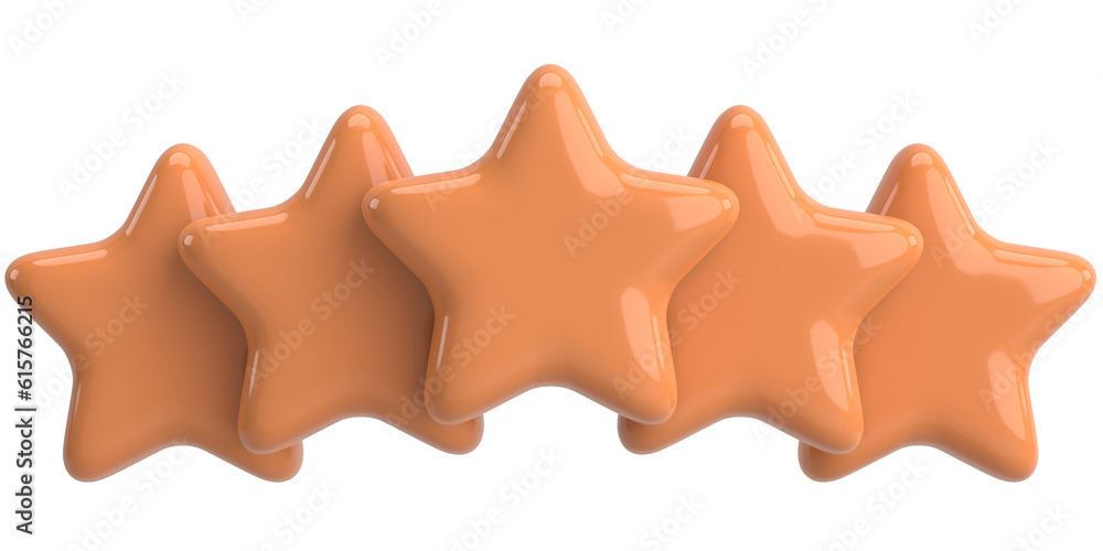 Fototapeta premium Review star. Star rating. 3D illustration.