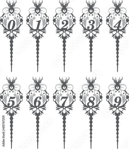 happy birthday number laser cut cake topper template