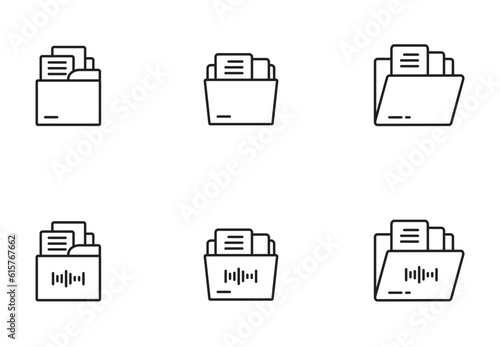folder icon voice, archiver, flat, file for app web logo banner poster icon - Vector File