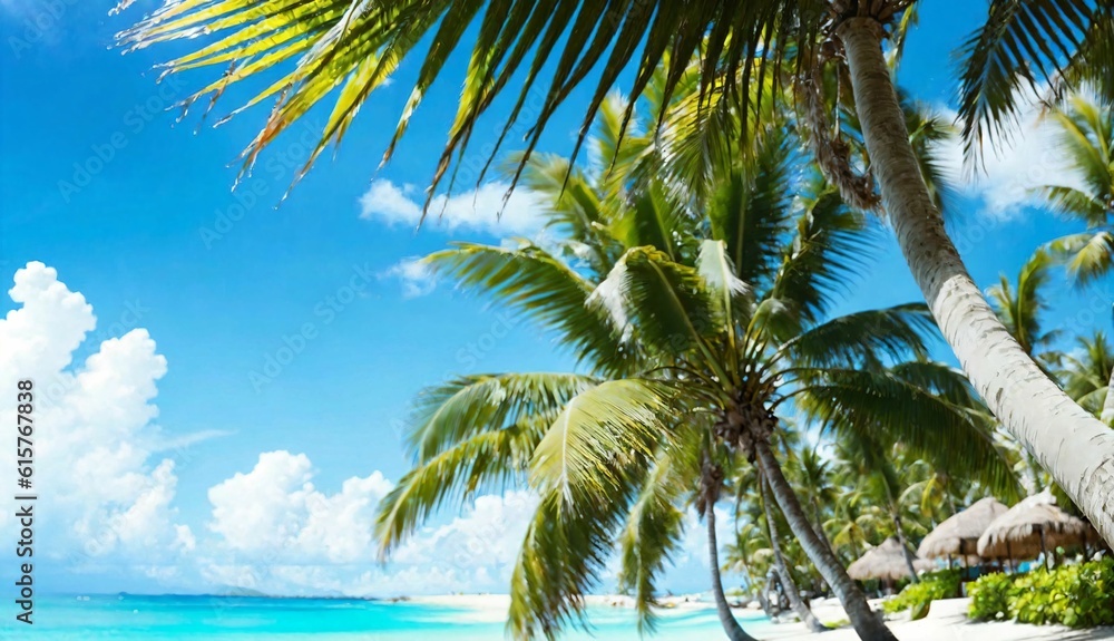 Obraz premium coconut tree on the beach ai generated