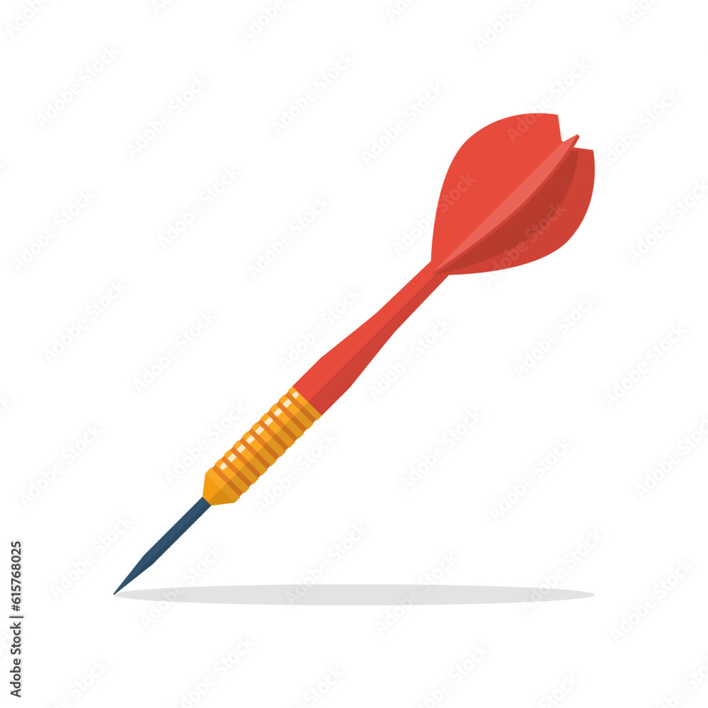 Red dart flat icon. Vector illustration flat design. Isolated on white background. Red dart flat icon. Vector illustration flat design. Isolated on white background.