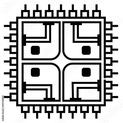 Microprocessor chip icon.
