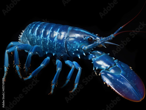 An image of a rare blue lobster, highlighting its striking blue hue caused by a genetic mutation.