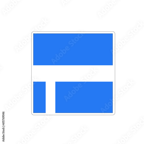 Panneau code de la navigation en eaux intérieures: Rencontre d'une voie affluente	