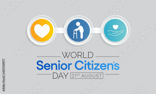World Senior Citizen's Day is observed every year on August 21. The day is known to increase awareness of the factors and issues that affect older adults, such as age deterioration. Vector art
