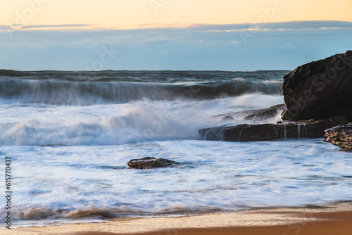 Sunrise and Waves - Surf's up at the seaside