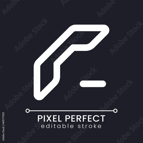 Delete contact pixel perfect white linear ui icon for dark theme. Remove information. Vector line pictogram. Isolated user interface symbol for night mode. Editable stroke. Poppins font used