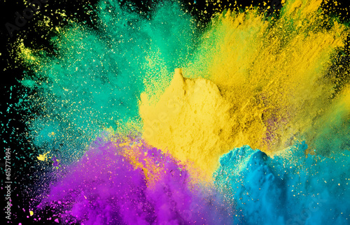 Colored powder explosion on a dark background © Roberto Sorin