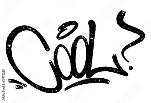 illustration Black graffiti tag lettering aerosol can spray paint