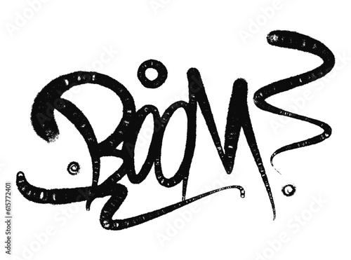 illustration Black graffiti tag lettering aerosol can spray paint