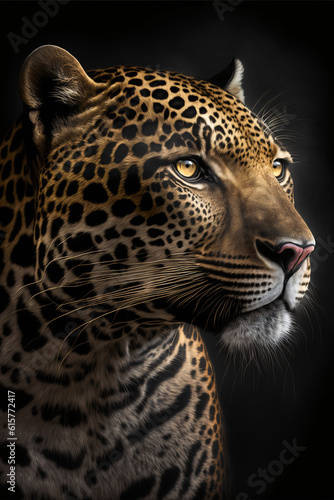 Aesthetic photo of a black golden Jaguar