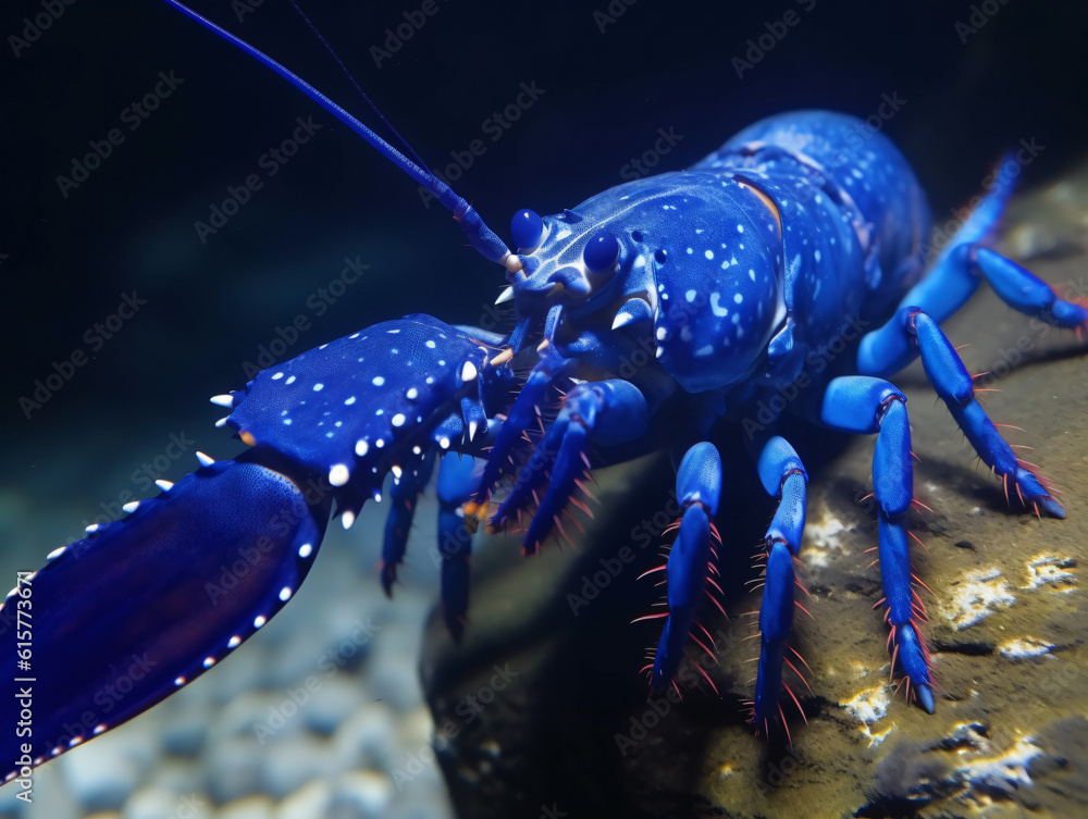 An image of a rare blue lobster, highlighting its striking blue hue ...