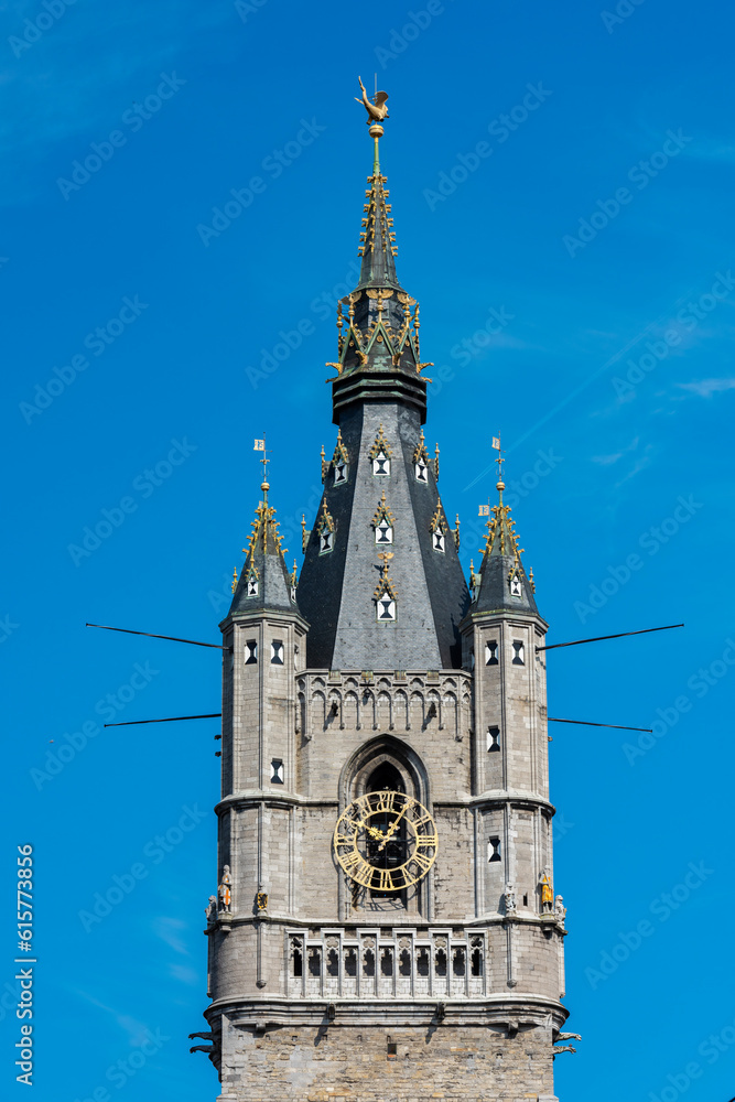 The belfry, one of Gents (Ghent) 3 towers in Belgium, Europe