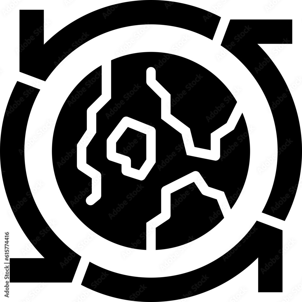 earth rotation solid icon