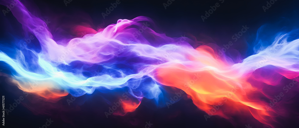 An explosion of colors with swirling trails of smoke. Generative AI. An explosion of colors with swirling trails of smoke. Generative AI.
