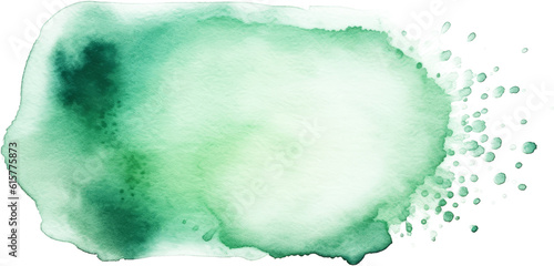 green watercolor stain on transparent background