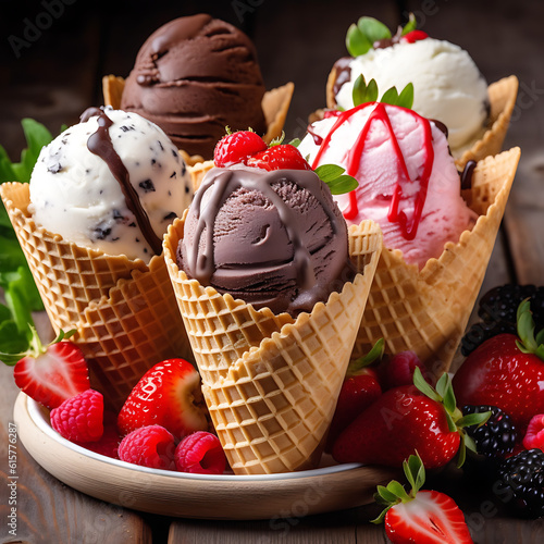 ice cream with chocolate and other flavors