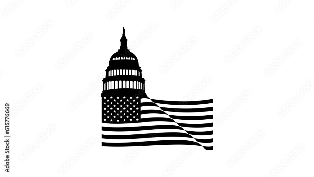 Capitol with USA flag Capitol with USA flag