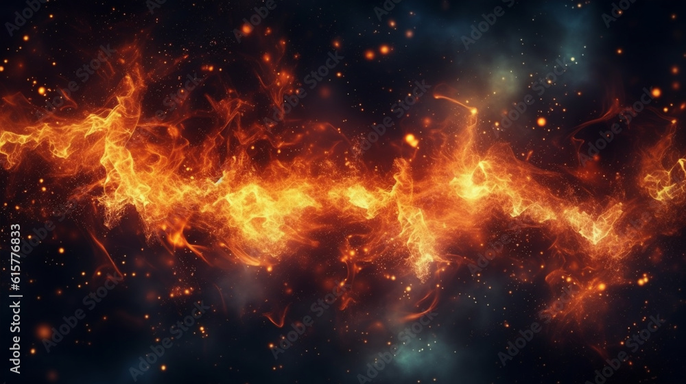 abstract fire sparks wallpaper, generative ai