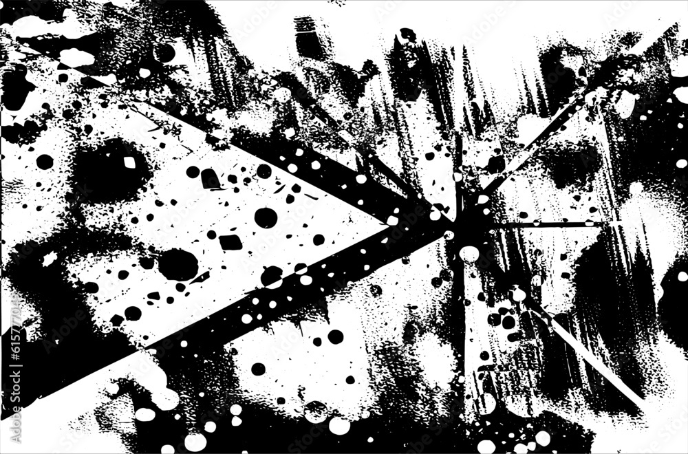 Obraz premium Grunge is black and white. A pattern of blots, splashes of paint. Vector abstract drawing