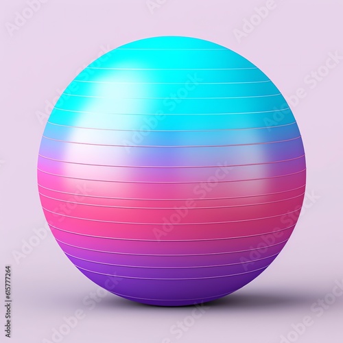 Pilates ball in a bright color isolated background